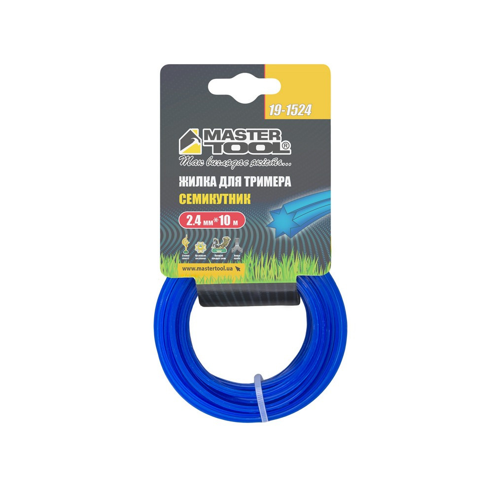 Жилка для тримера MASTERTOOL СЕМИКУТНИК 2,40 мм 10 м 19-1524 Коломия - фото 4