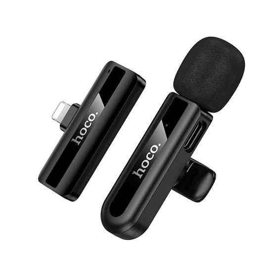 Бездротова мікрофонна система HOCO L20 Fair wireless microphone iP Black Одеса
