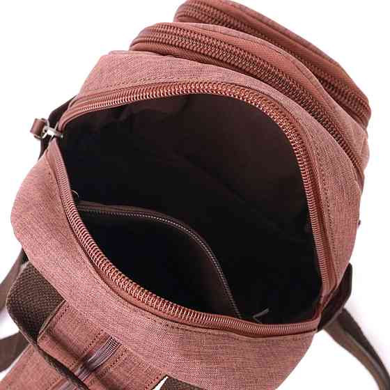 Невеликий рюкзак з поліестру з великою кількістю кишень Vintage 22150 Коричневий Київ
