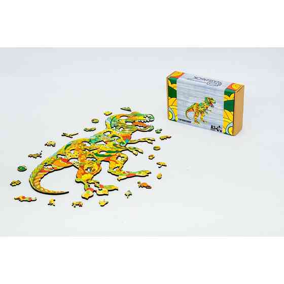 Фігурний дерев'яний пазл A3 "Тиранозавр Рекс" PuzA3-00718, 129 елементів Вінниця