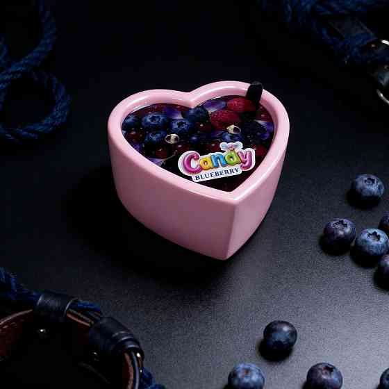 Масажна свічка з ароматом чорниці Candy Blueberry у формі серця, 70 мл Sex Aura Київ