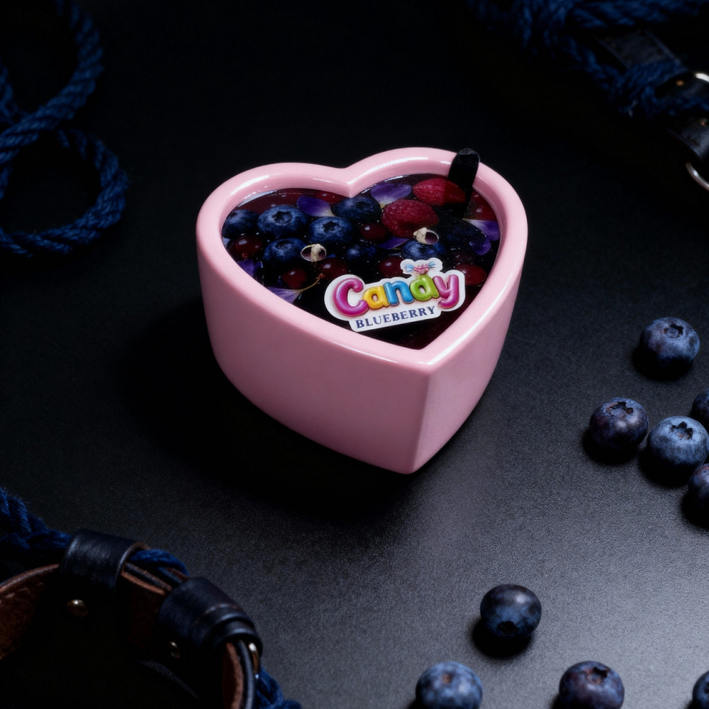 Массажная свеча с ароматом черники Candy Blueberry в форме сердца, 70 мл Sex Aura Киев - изображение 6