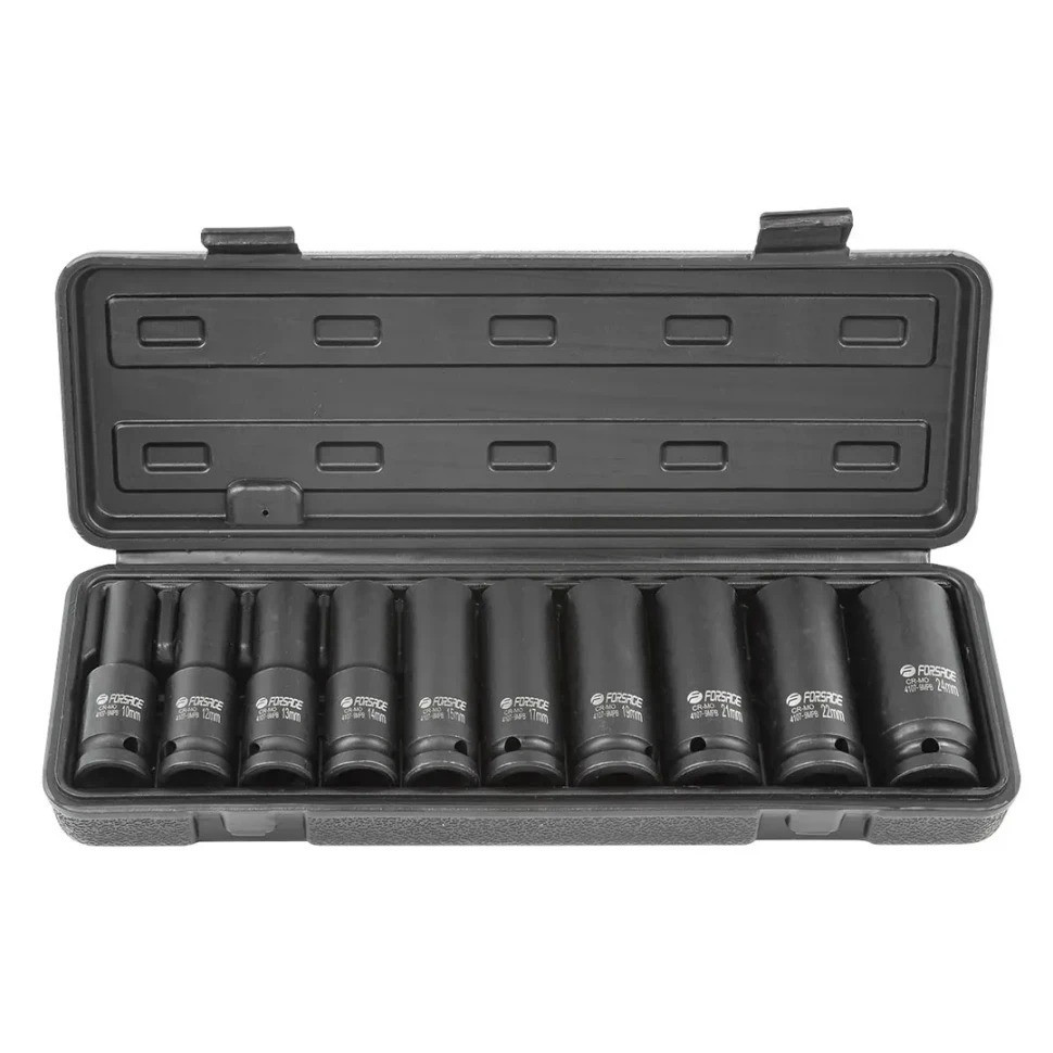 Набір головок ударних глибоких 1/2" 6гр 10пр. (10,12-15,17,19,21,22,24мм) в метал.кейсі Одеса - фото 1