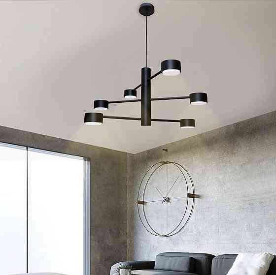 Люстра подвесная MSK Electric Copter на шесть плафонов GX53 черная NL 8043-6 BK Одесса