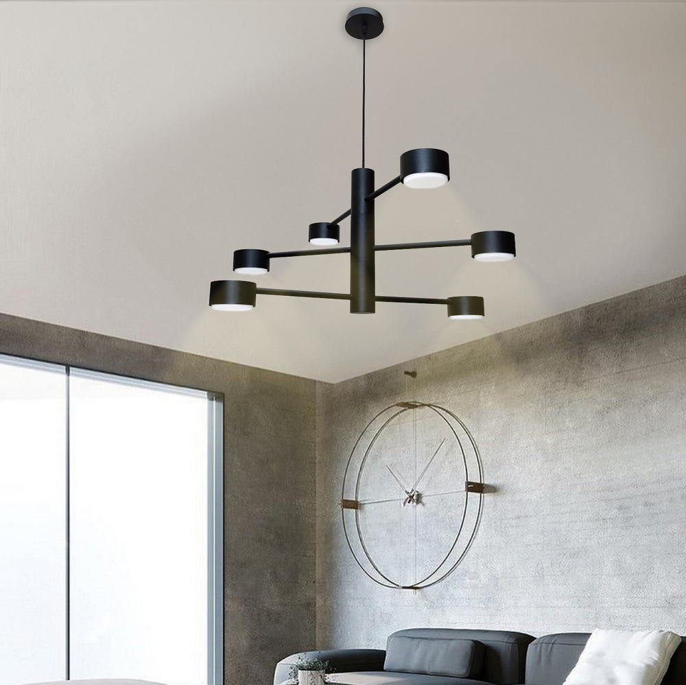 Люстра подвесная MSK Electric Copter на шесть плафонов GX53 черная NL 8043-6 BK Одесса - изображение 5