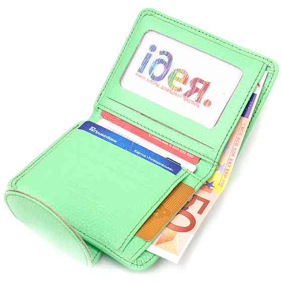 Компактный женский кошелек из натуральной кожи CANPELLINI 21666 Салатовый Киев