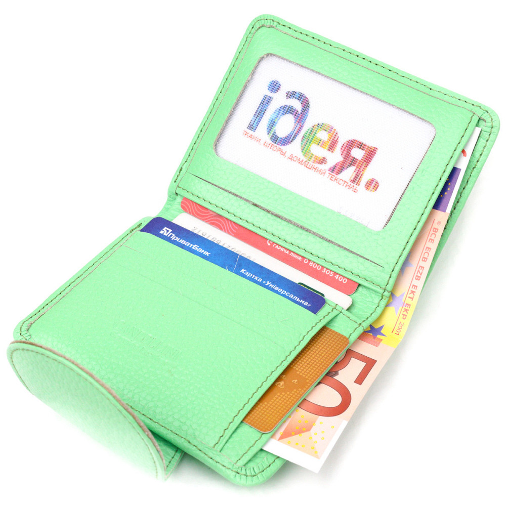 Компактный женский кошелек из натуральной кожи CANPELLINI 21666 Салатовый Киев - изображение 6