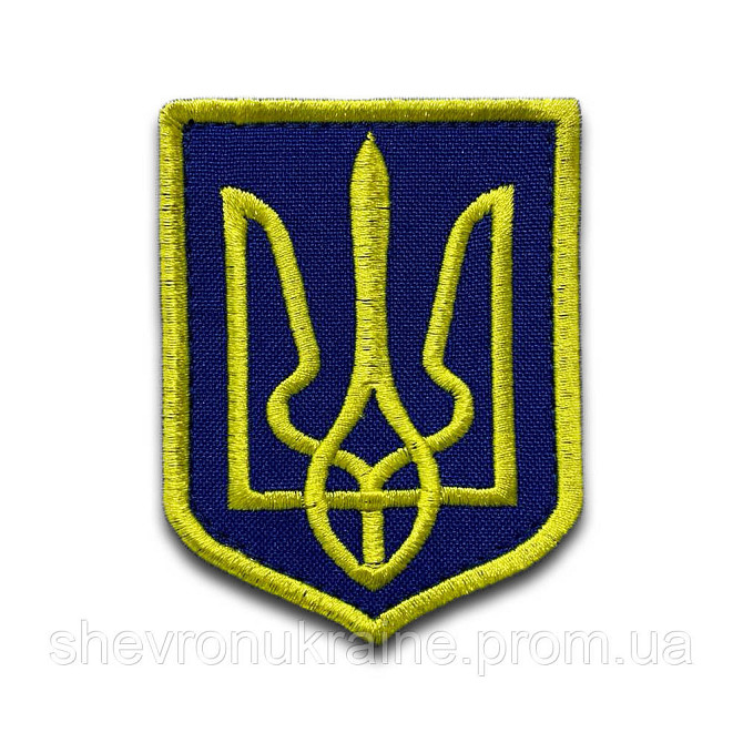 Шеврон Герб Украины (Форма щит. На липучке) Размер 8x6см Киев - изображение 6