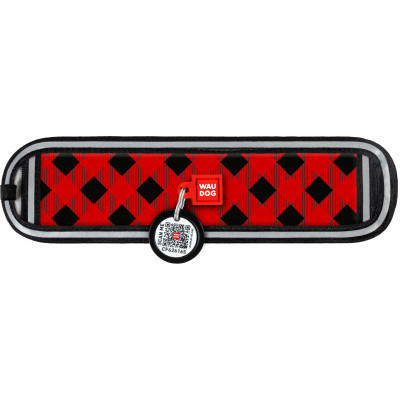 Эргономичные накладки на ошейник WAUDOG Nylon с QR-паспортом Шотландка красная XS-S 10-15 мм (2403-0100) Винница - изображение 2