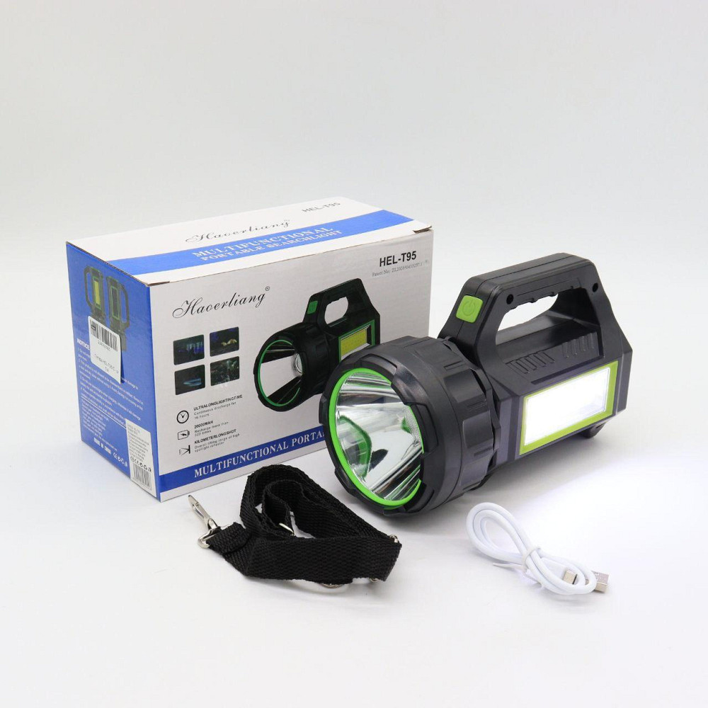 Ручний ліхтар із сонячною панеллю та PowerBank 20000мАч, HEL-T95 / Кемпінговий акумуляторний ліхтар Київ - фото 9