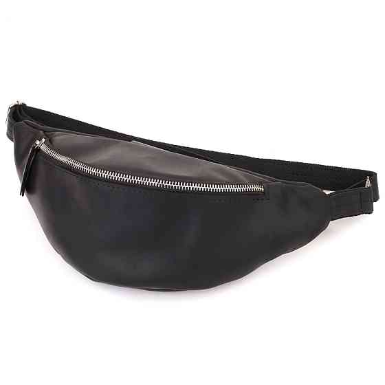 Надежная сумка бананка для мужчин из винтажной натуральной кожи Shvigel 23138 Черный Киев