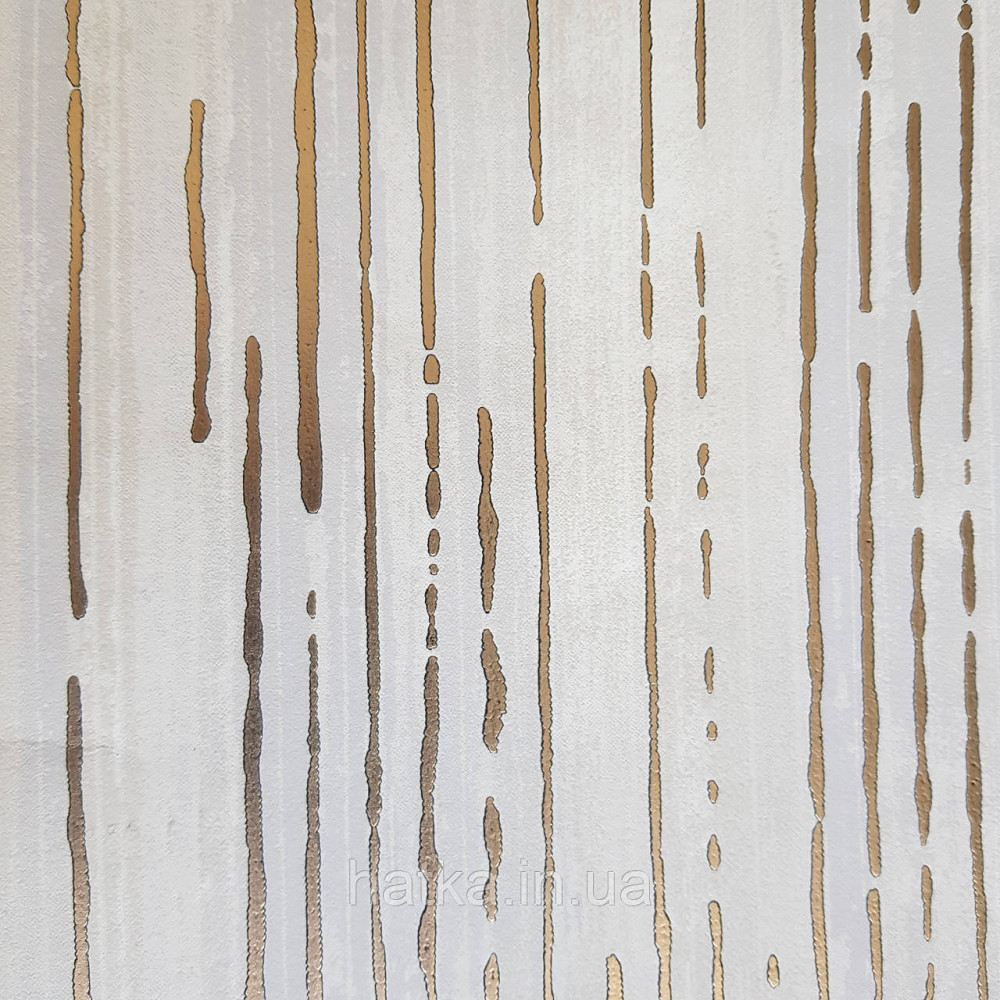 Шпалери флізелінові еко Galerie Metallic FX 0,53Х10 вертикальні смужки структурні золотисті коричневі Київ - фото 1