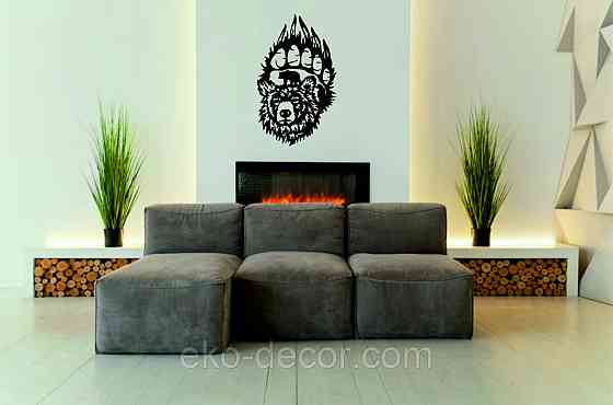 Настінне Панно «Ведмідь», Декор на стіну 110*66 см, Чорний Київ