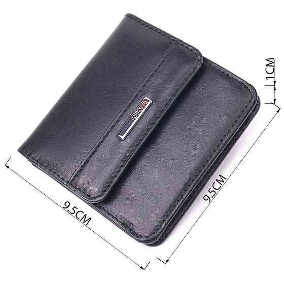 Компактный женский кошелек из натуральной гладкой кожи KARYA 21432 Черный Киев