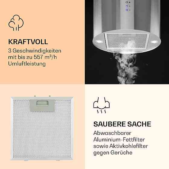 Вытяжка Barella 35,5 x 93,5 x 43 см Циркуляционный воздух 557 м³/ч LED фильтр с активированным углем Ровно