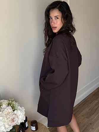 Женское спортивное оверсайз платье дабл фэйс 100% хлопок Шоколад Одесса