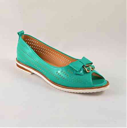 . Жіночі Балетки Літні Бірюзові Мокасини Туфлі (розміри: 38) — 11 Дніпро