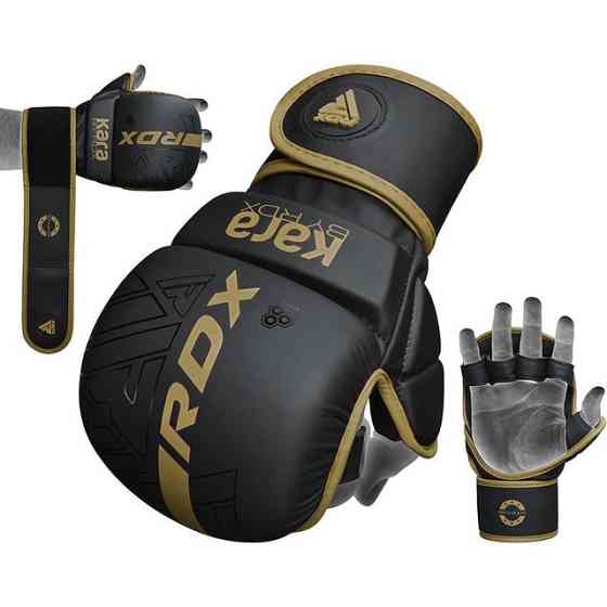 Рукавиці для ММА (Греплінгові рукавички) RDX F6 KARA Matte Golden S/M Кам'янське