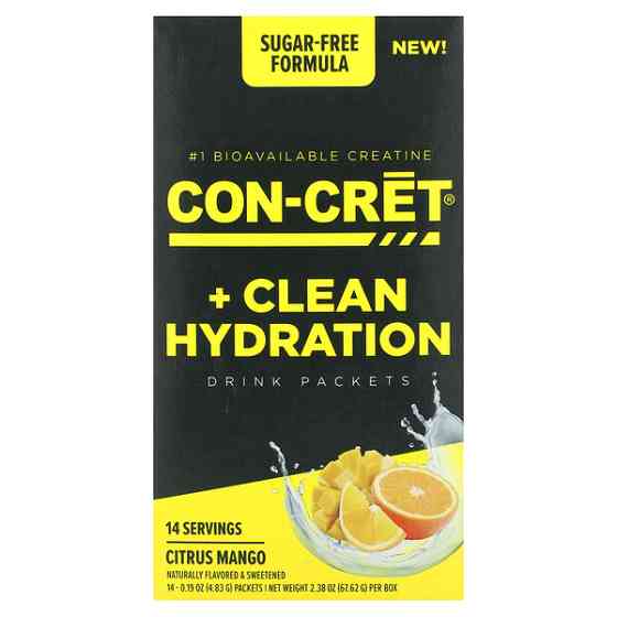 Чистий напій для зволоження Con-Cret Clean Hydration Drink Packets, Sugar-Free 14 Packets, (4.83 g) (Citrus Mango) Луцьк