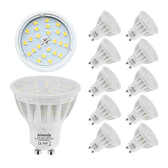 Набор LED-ламп Aiwode GU10 5W (10 шт.), теплый свет 2700K, 600 Lm, с регулировкой яркости Киев