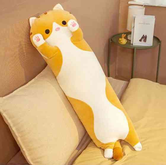 Іграшка обіймашка Кіт Батон, м'яка іграшка антистрес, подушка обіймашка, 70 см, Рижий Киев