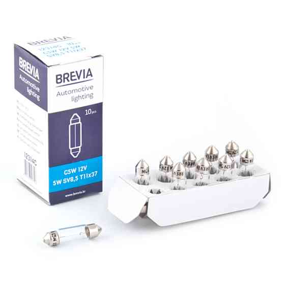 Лампа розжарювання Brevia C5W 12V 5W SV8.5 T11x37 CP, 10шт Киев