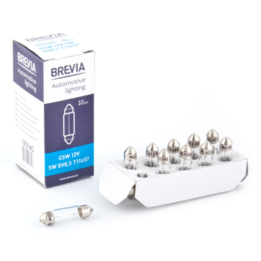 Лампа розжарювання Brevia C5W 12V 5W SV8.5 T11x37 CP, 10шт Киев - изображение 1