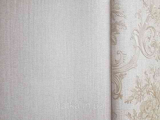 Шпалери вінілові на флізеліні AdaWall Seyyah1.06х10 однотонні смуги структурні кремові коричневі з глянцем Київ