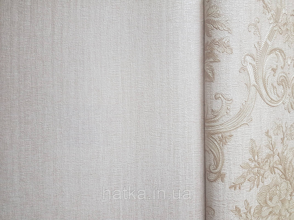 Обои виниловые на флизелине AdaWall Seyyah1.06х10 однотонные полосы структурные кремовые коричневые с глянцем Киев - изображение 2