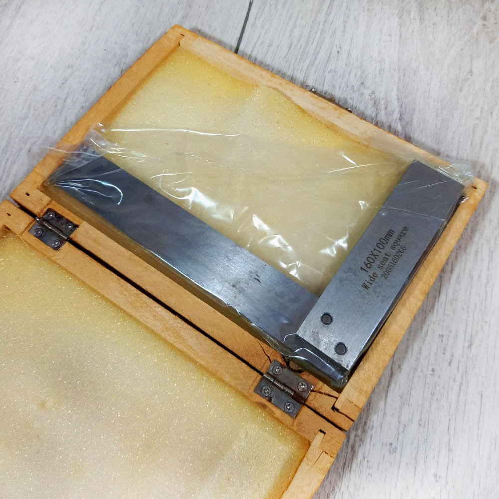 Угольник слесарный УШ 160×100 мм металлический точный ГОСТ инструмент для проверки углов 90° Харьков - изображение 1