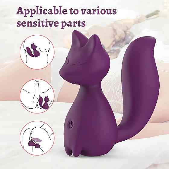Мини-вибратор клиторальный Every Night Toys Doris в форме лисы фиолетовый, 10 режимов вибрации Sex Aura Киев