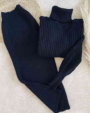 Женский стильный теплый костюм из свитера и юбки ангора рубчик с начесом Одесса