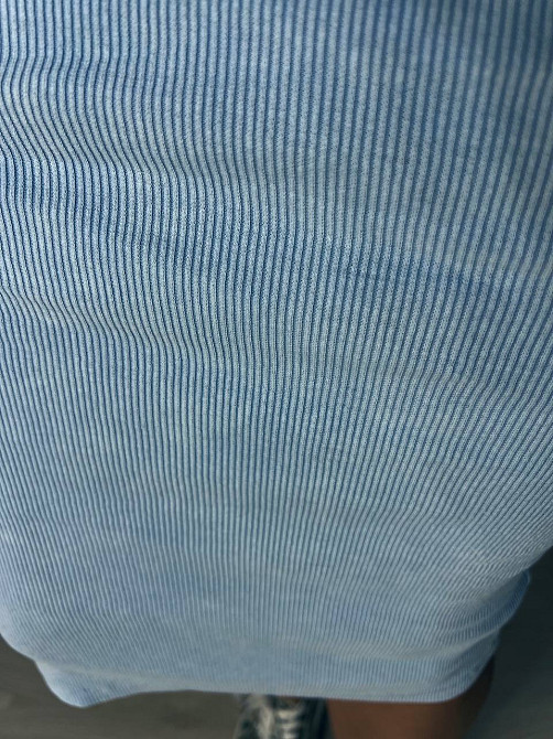 Платье женское MMC 240032 средней длины футболкой вареное тай-дай в рубчик, голубой, one size Одесса - изображение 3