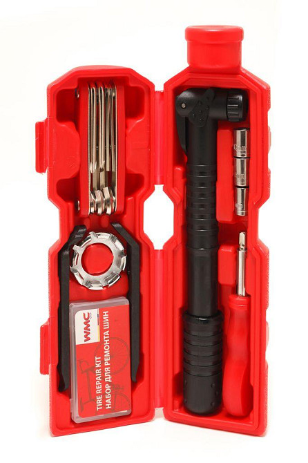 Набір інструментів для обслуговування велосипеда 27пр. + Тримач фляги, в тубі (червоний) WMC TOOLS WT-2727R Одесса - изображение 2