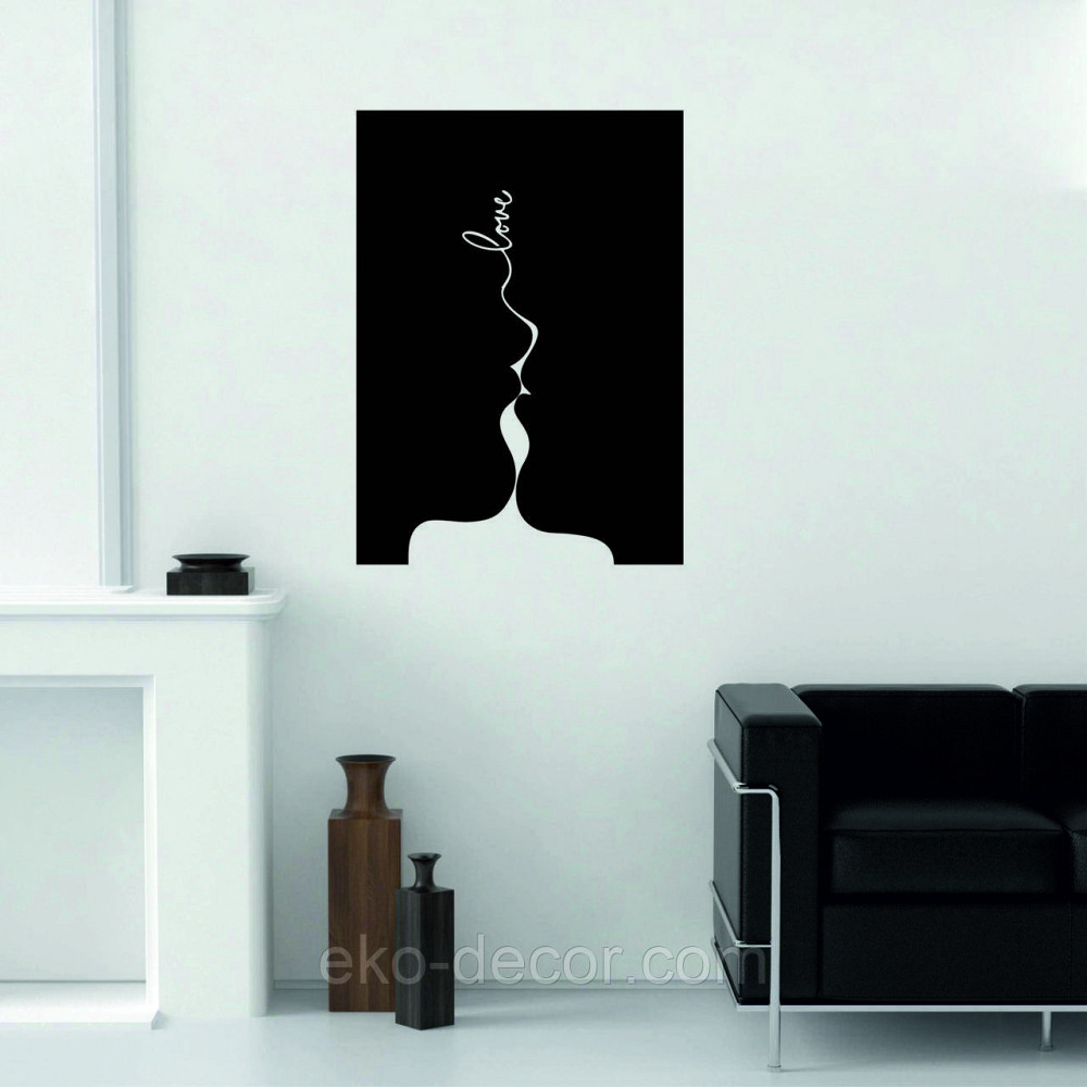 Декоративное настенное 3D Панно «Силуэт пары», Декор на стену с объемом 50*70 см, Черный Киев - изображение 4