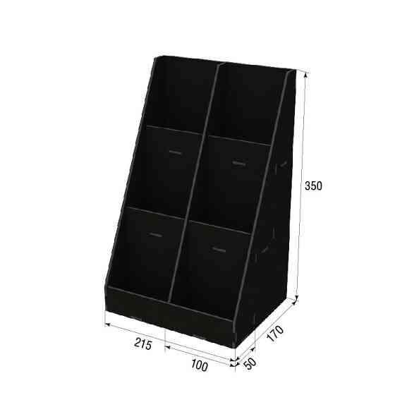 Органайзер EKOSTAR під пакети 6 комірок чорний 215х170х350 Київ
