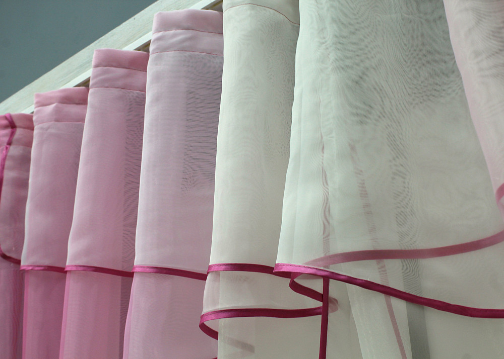 Штори кухонні VR-Textil №091к з ламбрекеном 280х170 см Темно-рожевий з молочним (52-1035) Київ - фото 4