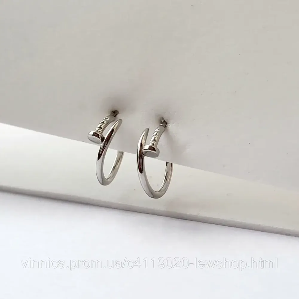 Серебряные серьги гвоздики на фиксаторах гвоздей без камней серебро 925 пробы Черновцы - изображение 1