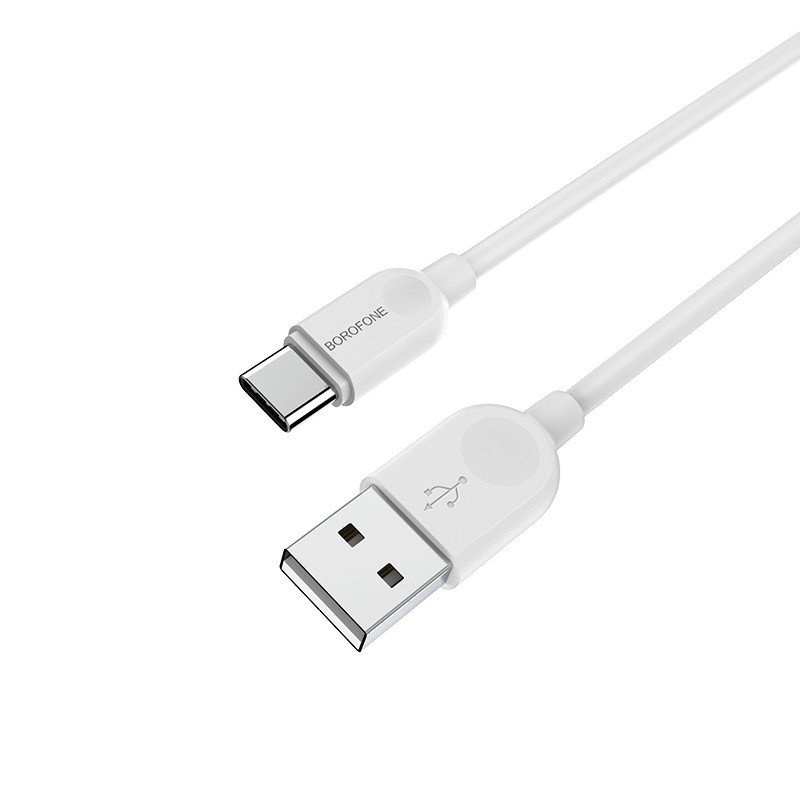 Кабель BOROFONE BX14 USB to Type-C 2.4A, 3m, PVC, TPE connectors, White Київ - фото 4