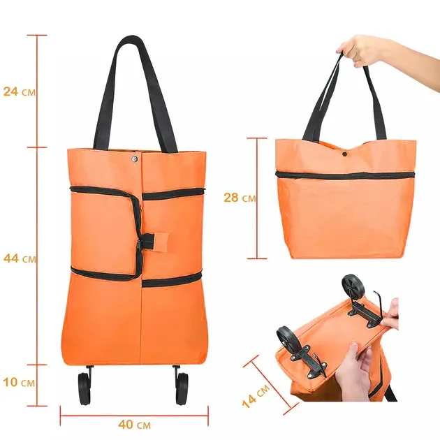 Сумка-тележка на колесиках 2в1 (46х27х12 см) для хозйственных нужд,легко складывается и раскладывается Одесса - изображение 5