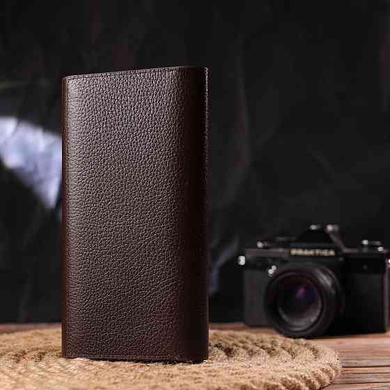 Місткий жіночий гаманець з натуральної шкіри CANPELLINI 21660 Коричневий Київ