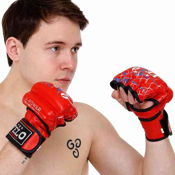 Рукавички для змішаних єдиноборств MMA шкіряні VELO ULI-4032 розмір S-XL Рукавички для боксу та єдиноборств Київ