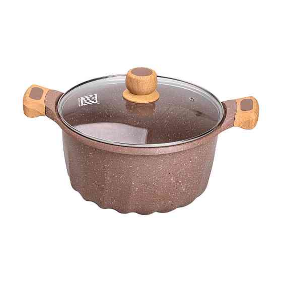 Алюмінієва каструля (8 л), Ø28 см, з кришкою, з антипригарним покриттям MGC HP-4-434CO Коломия