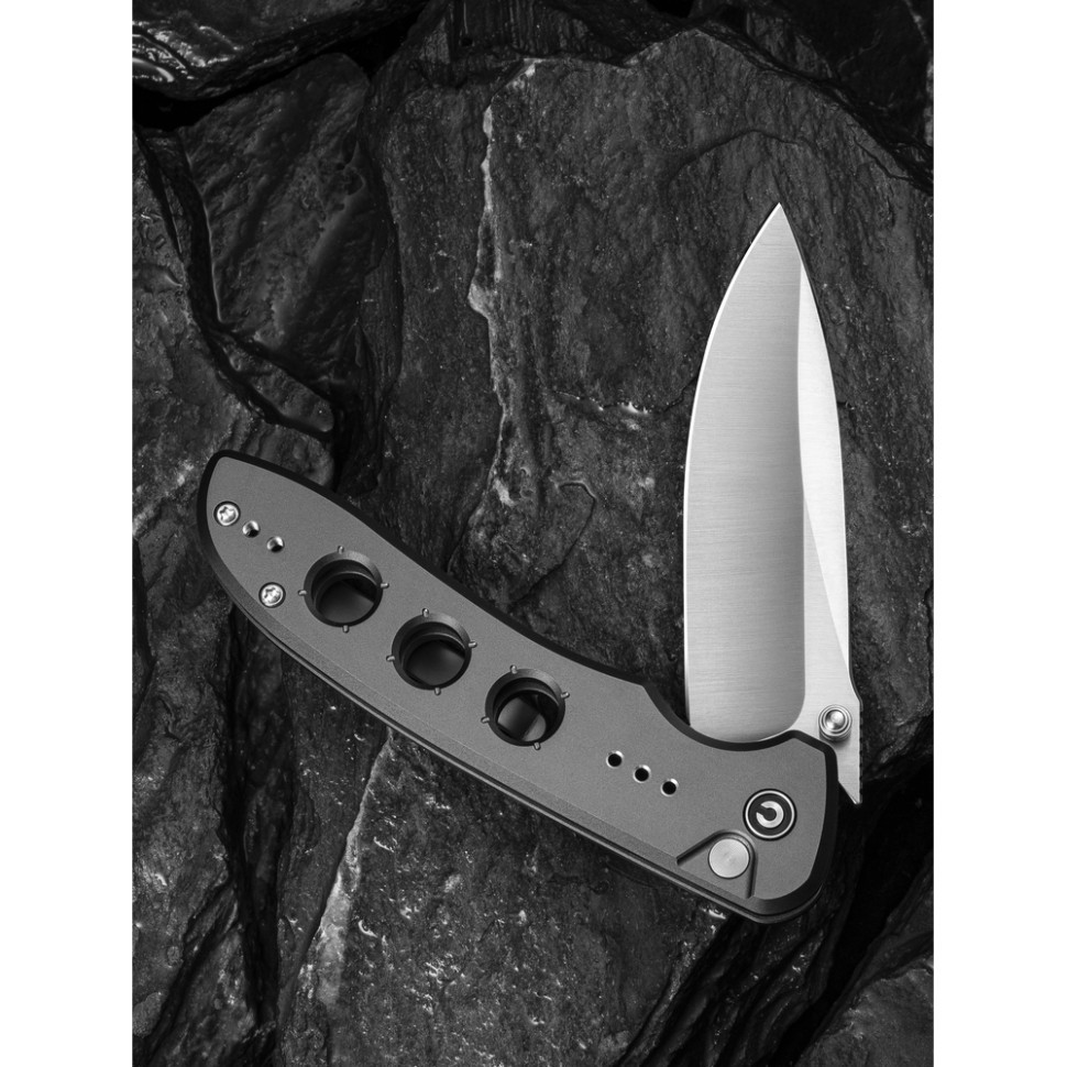 Ніж складаний туристичний Civivi Hyperpulse, (8.9 см) 14C28N / Aluminum сірий Киев - изображение 12