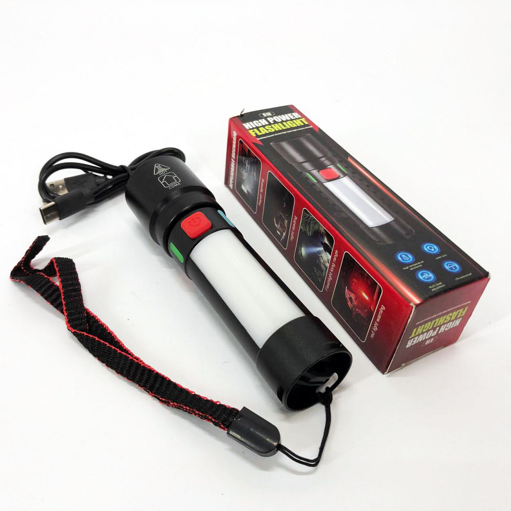 Фонарь с защитой от пыли 611-TG+COB(white+red), Портативный фонарь с функцией зарядки LF-63 Львов - изображение 11