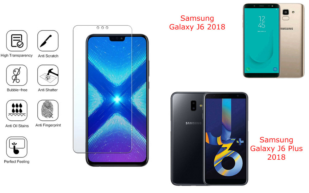 Захисне скло NeoGlass для Samsung Galaxy J6 2018, Galaxy J6 Plus 2018 – надпрозоре та стійке Київ - фото 4