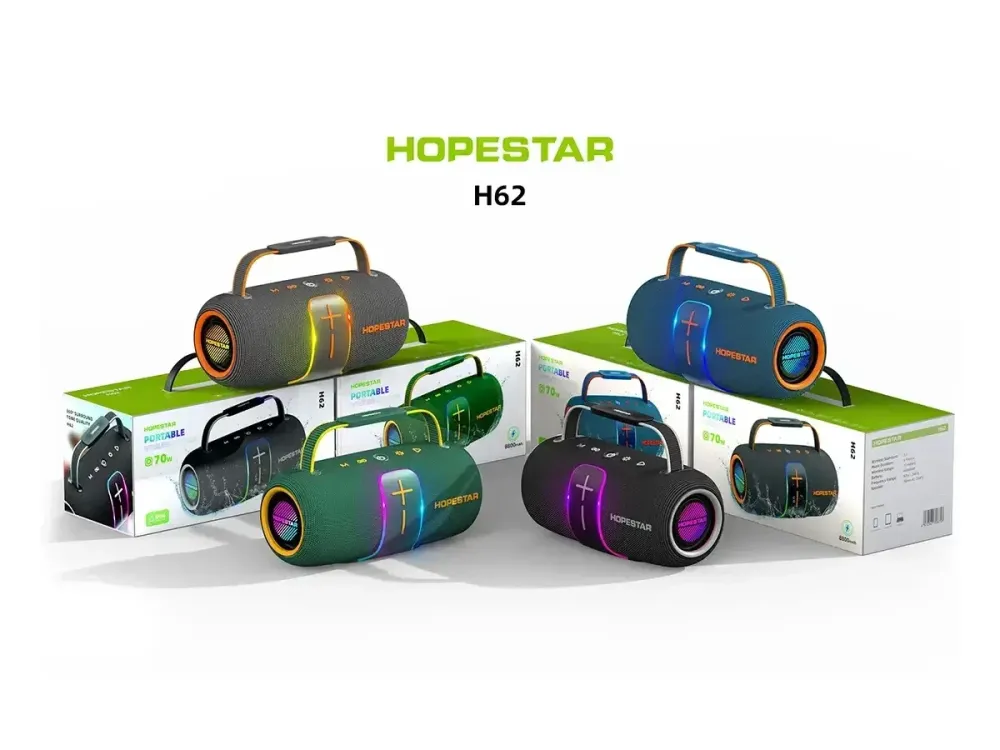 Мінідинамік Bluetooth HOPESTAR H62, IPX6, акумулятор 8800 mAh, Bluetooth 5.3, чорний, портативна акустика Одеса - фото 1