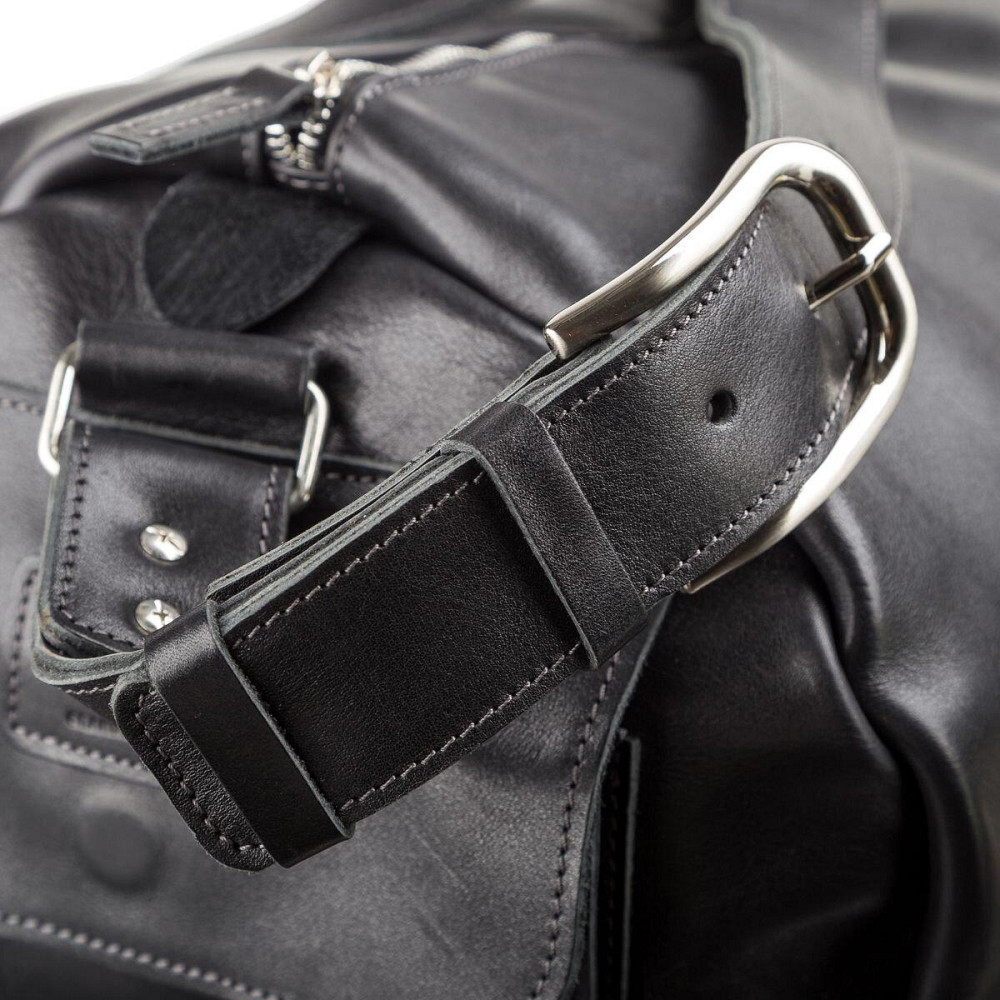 Сумка дорожная Grande Pelle 11048 кожаная Черная Киев - изображение 7