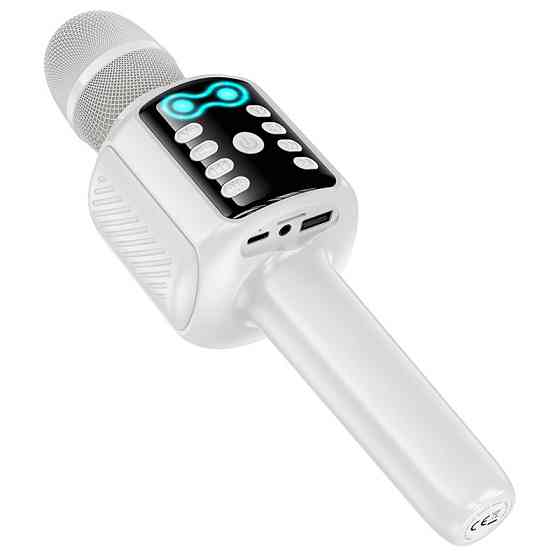Портативная колонка-микрофон HOCO L24 Shine karaoke microphone, 5W, White Одесса