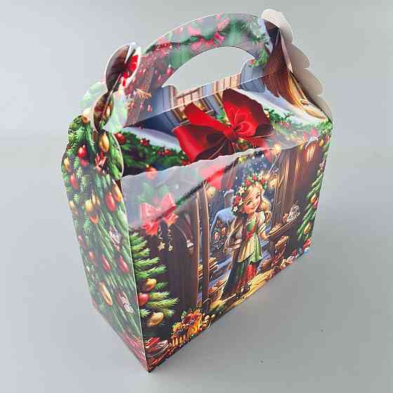 Новогодняя подарочная картонная упаковка для конфет (800грм) №211 